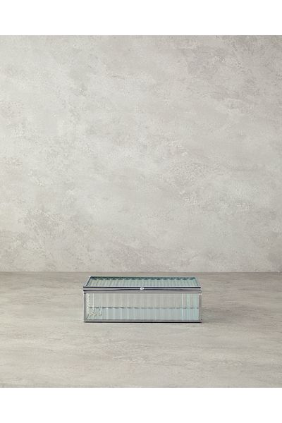 English Home Silver Glamour Glass Decorative Box