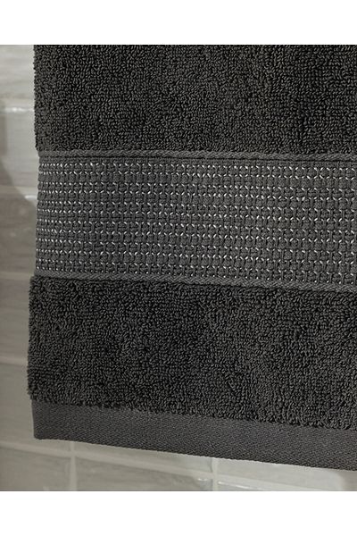 English Home Βαμβακερή πετσέτα προσώπου Anthracite Deluxe - Low Twist