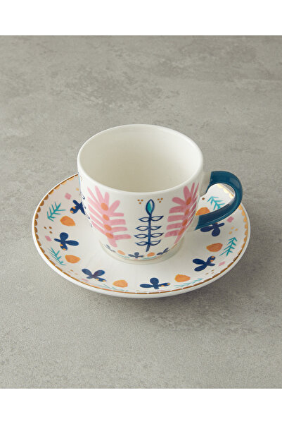English Home Love Adore New Bone China 4 Parça 2 Kişilik Fincan Takımı Pembe - Mavi