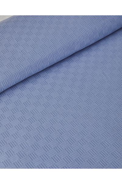 English Home King Size Blue Plain Cotton Pique Collar
