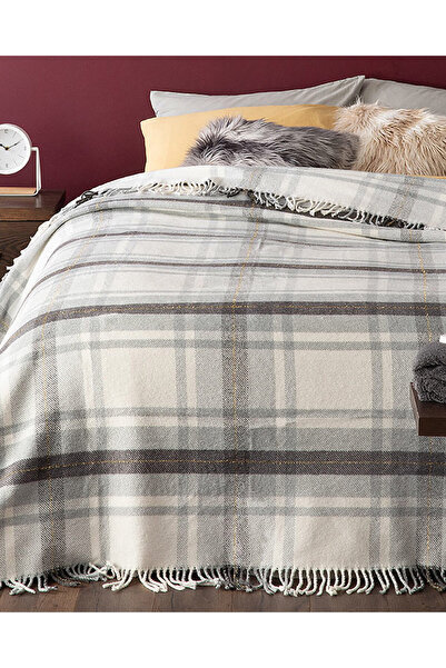 English Home Halden Silvery Cotton Single Blanket Gray