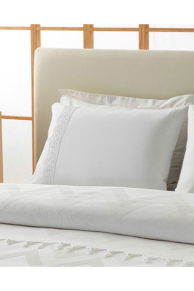 English Home Leona Jacquard King Size White Pique