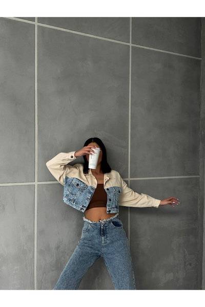 SOLİS MODA Dámská Crop Džínová bunda - Stylový design