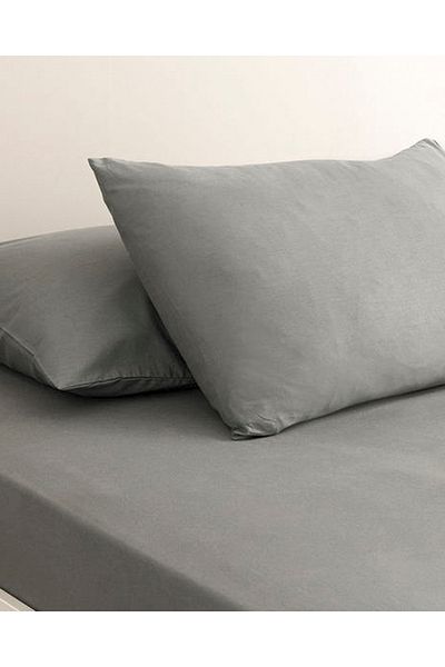 English Home Plain Cotton Double Bed Sheet 240x260 Cm Pebble
