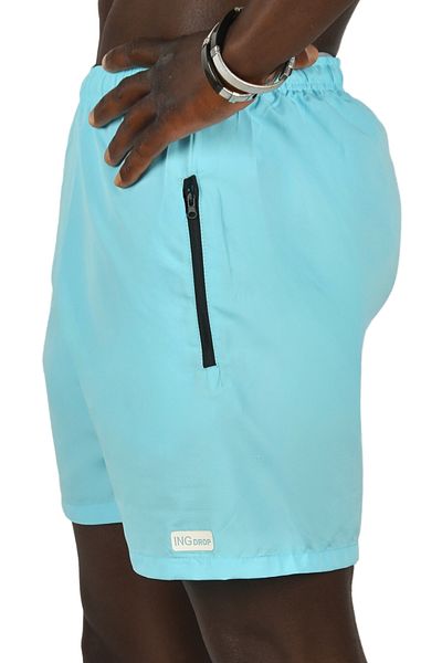 DeepSEA Ανδρικό μπλε Micro Polyester - Κοντό μαγιό με φόδρα και φερμουάρ 2403008