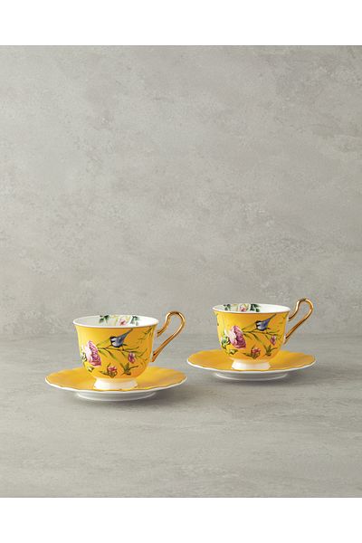 English Home Set cupe Vanilla New Bone China 4 piese pentru 2 persoane Galben