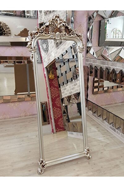 AYNA DENİZİ Vintage Madam Model Gümüş Renk Dekoratif Ayaklı Boy Aynası