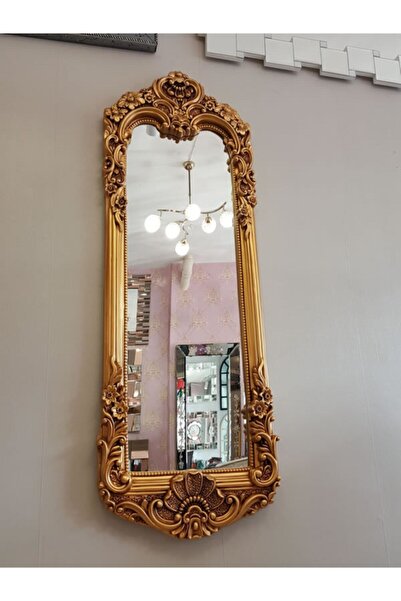 AYNA DENİZİ Klasik Model Altın Renk Dekoratif Boy Aynası