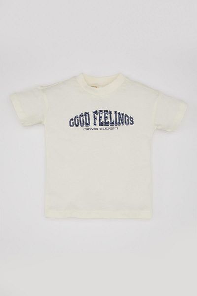 DeFacto Set of 2 Waffle Print Crew Neck T-Shirt and Sling Shorts for Baby Boy - C2257A524Sm
