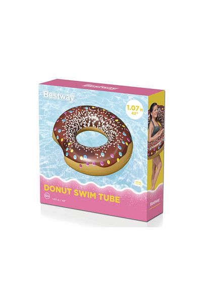 BESTWAY Brown Donut Patterned Swim Ring - 107 Cm