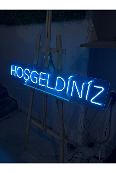 vinyuup Hoşgeldiniz V2 - Dekoratif Duvar Aydınlatması Neon Led Yazı Cafe Rest...