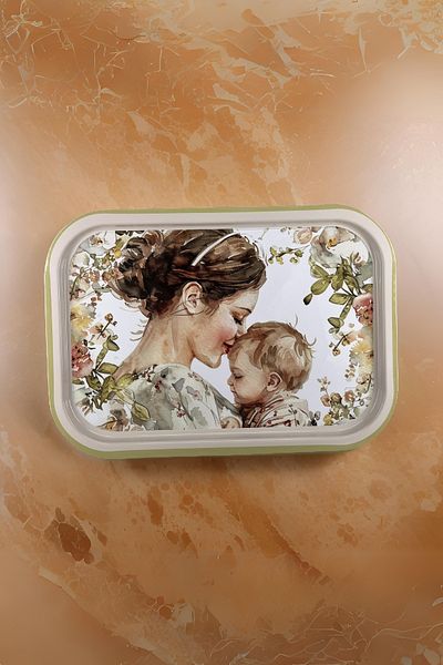 EVLE My Mother Patterned My Dear Metal Tray - 28.5cm x 40cm