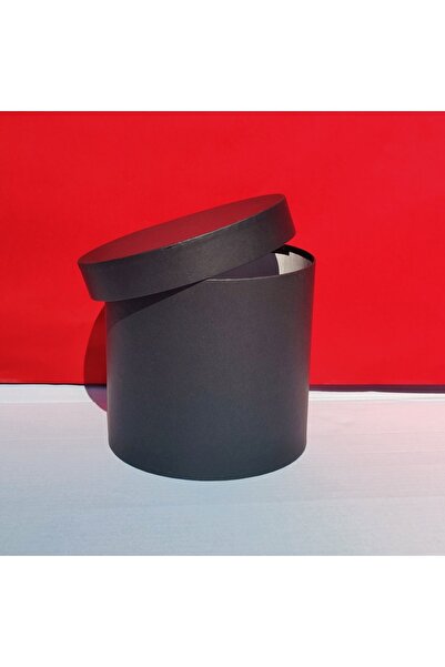 KERİBOX Siyah Silindir Kutu Çap 18 Yükseklik 17 Cm Başka Renkleri De Mevcuttur