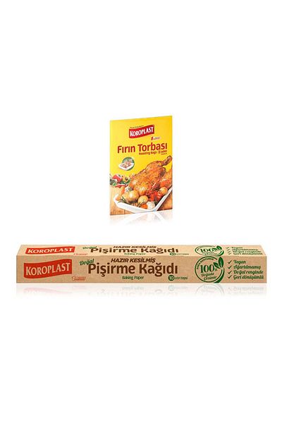 Koroplast 8 Pieces X1 Oven Bags - Ready Cut Baking Paper 10 Pieces