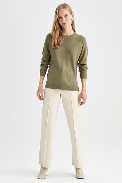 DeFacto Extra Soft Cashmere Textured Crew Neck Sweater - Regular Fit I6913az22wn