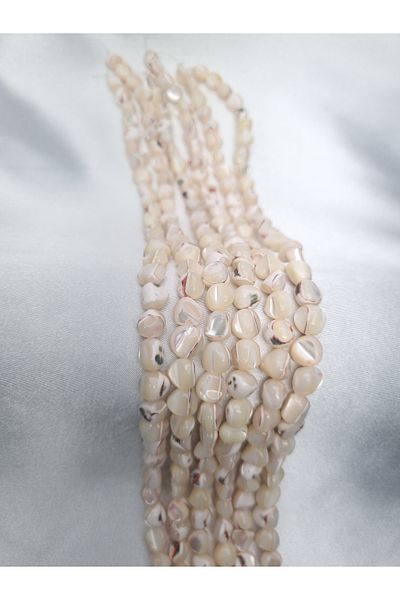 Yüksel Boncuk Light Brown Colored Mother of Pearl Natural Stone String