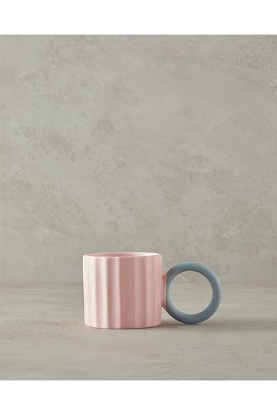 English Home Angled New Bone China Mug Light Pink
