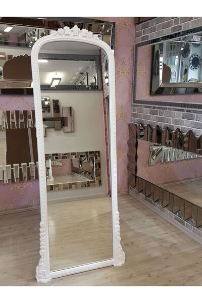 AYNA DENİZİ Matmazel Model Beyaz Renk Dekoratif Ayaklı Boy Aynası
