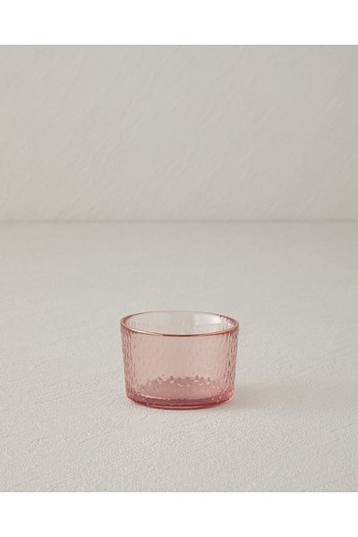 English Home Pink Loneta Glass Snack Bowl