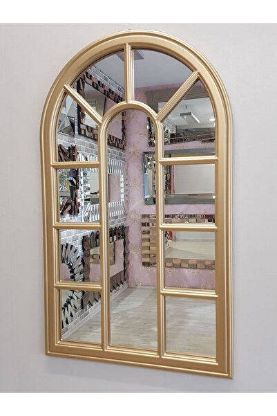 AYNA DENİZİ Padova Model Altın Renk Dekoratif Pencere Ayna