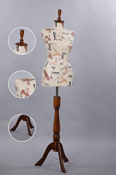 TERZİ DÜKKANI Ahşap Ayaklı 38 Beden Kadın Terzi Mankeni Prova Mankeni Vitrin ...