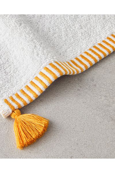 English Home Colorful Lines Cotton Hand Towel Ecru-Yellow