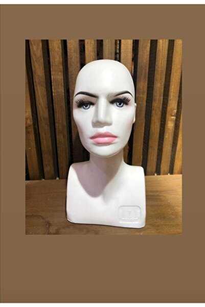 HEAVEN&DEVİL'S SHOP Bayan Beyaz Renkli Makyajli Büst Kafa Bere Kolye Şal Akse...