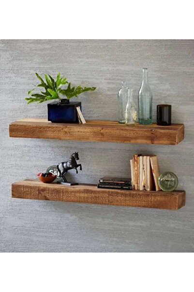 Yggdrasil Home Decor Dekoratif Yüzen Ahşap Raf Tekli 40x15x4 Cm ( Gizli Monte...