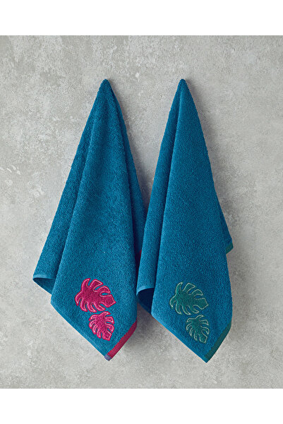 English Home Худ Пальмовий Бавовняний Рушник для Обличчя Синій - Зелений