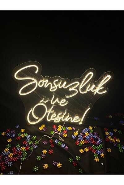 vinyuup Sonsuzluk Ve Ötesine - Dekoratif Duvar Aydınlatması Neon Led Yazı Düğ...