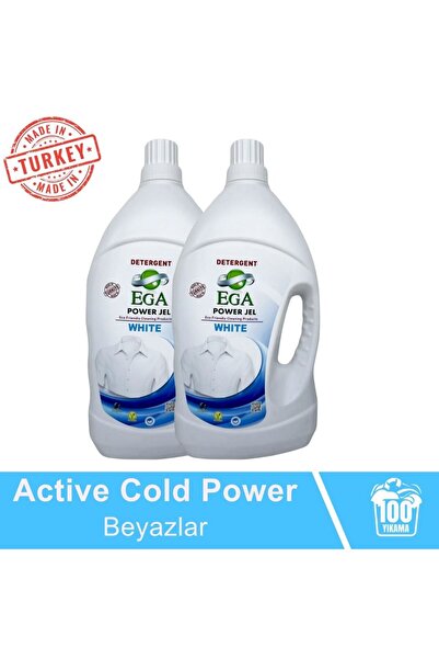 Ega Kimya 2'li Power Jel Beyaz Sıvı Yıkama Deterjanı 3900 ml