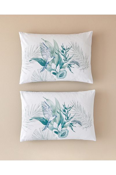 English Home Față de pernă Exotic Toile 2 piese Bleumarin – Verde