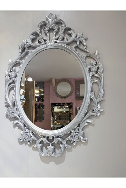 AYNA DENİZİ Vintage Taç Model Gümüş Renk Dekoratif Ayna
