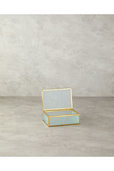 English Home Gold Glossy Glass Decorative Box
