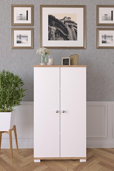 Remaks 2 Kapaklı Çok Amaçlı Mutfak, Banyo, Kiler Dolabı Meşe / Beyaz