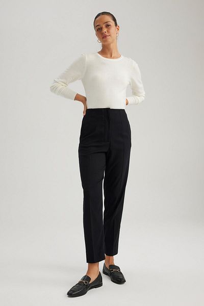 DeFacto Black Slim Fit Pocket High Waist Cropped Leg Pants - A5197Ax23Wn