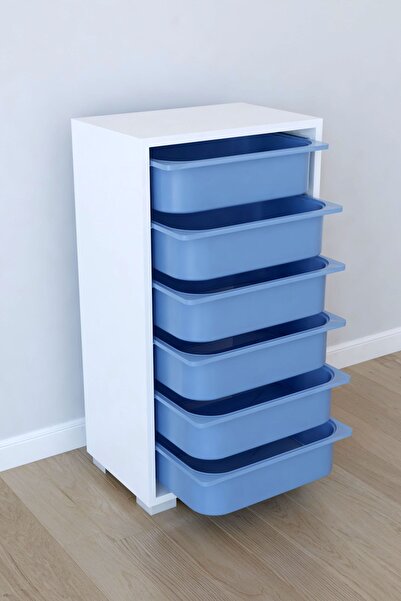 Remaks 6 Sepetli Oyuncak Dolabı Çok Amaçlı Dolap - Mavi