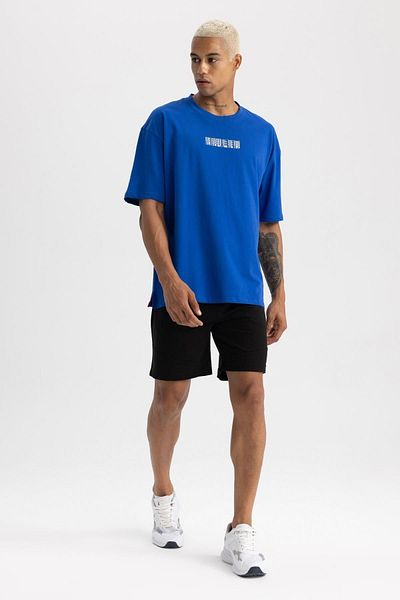 DeFacto Tricou cu mânecă scurtă, cu mânecă scurtă, tip oversize, cu decolteu roșu și spate A7055ax23hs
