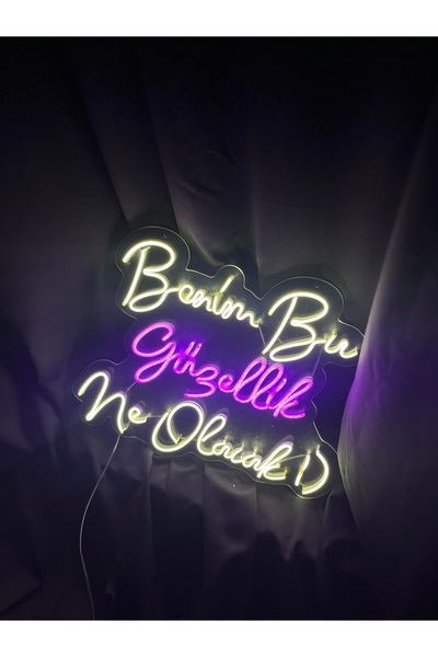 vinyuup Benim Bu Güzellik Ne Olacak - Salon Dekoratif Duvar Aydınlatması Neon...