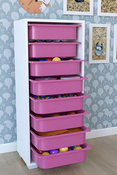 Remaks Mutfak Dolabı 9 Sepetli  Çok Amaçlı Dolap - Pembe