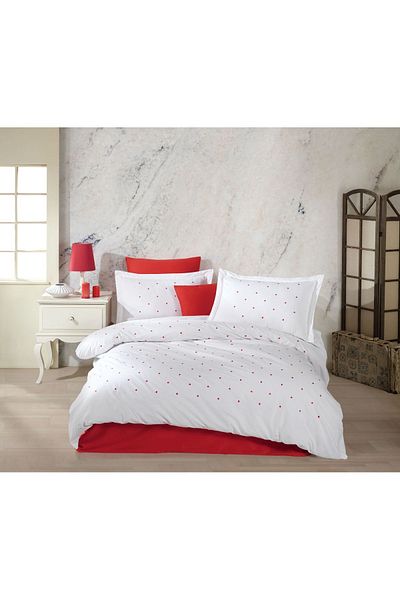 Hobby Lubow Double Hobby White Embroidered Duvet Cover Set