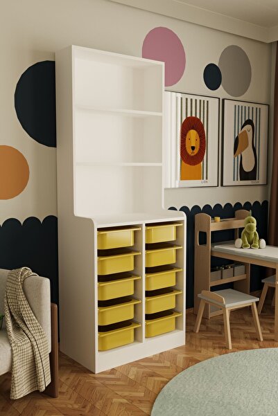 Remaks Lisano 10 Sepet Çok Amaçlı Oyuncak Dolabı Sarı