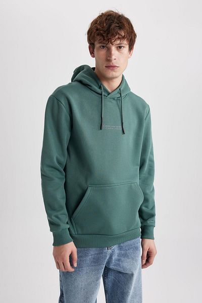 DeFacto Hooded Regular Fit Printed Sweatshirt - Kangaroo Pocket A4783Ax23Au
