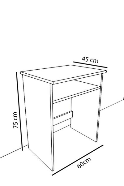 Remaks Bilgisayar Pc Çalışma Laptop Masası - Beyaz , 3 Raflı Kitaplık - Beyaz