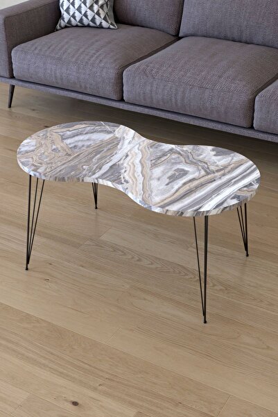 Remaks Elit Londra Orta Sehpa Orta Masa - Beyaz mermer