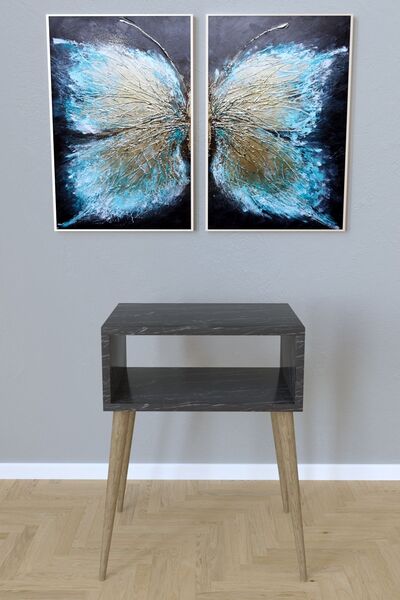 Remaks Komot Remaks Retro Komodin - Siyah mermer