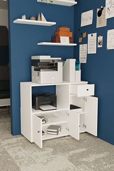 Remaks Bole 90 cm Çok Amaçlı Ofis evrak dolabı Beyaz