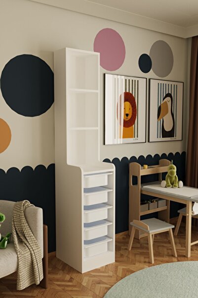 Remaks Lisano 5 Sepet Çok Amaçlı Oyuncak Dolabı Beyaz