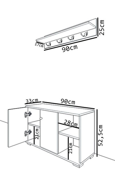 Remaks Royal Vestiyer Ayakkabılık Portmanto Ve Duvar Askısı - Beyaz / Beyaz