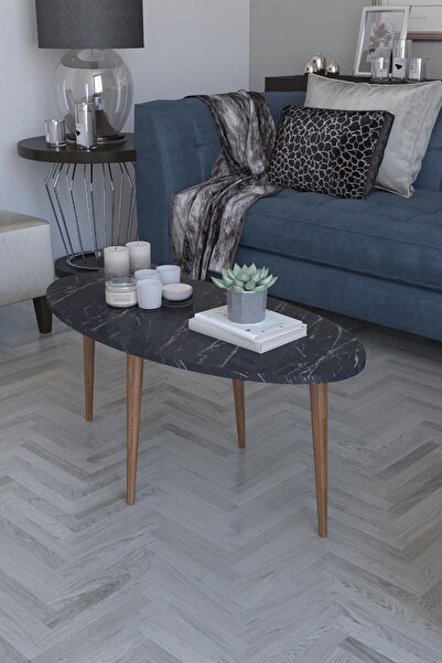 Remaks İstanbul Orta Sehpa Orta Masa  - Siyah mermer